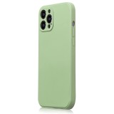 Husa din silicon compatibila cu iPhone 11 Pro, silk touch, interior din catifea cu decupaje la camere, Verde deschis