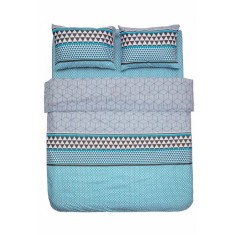 Set lenjerie dubla de pat Heinner, 200 x 220 cm, bumbac, 132 TC, 4 piese, model Clair