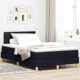 VidaXL Pat boxspring cu saltea cu saltea Negru 120 x 200 cm țesătură