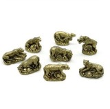 Set 8 statuete Feng Shui Tigru , medii, 5cm