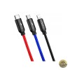 Cablu Incarcare USB-A - Lightning / microUSB / USB-C Baseus Colors 3in1 20W 1.2m Negru CAMLT-BSY01