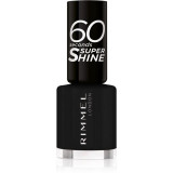 Rimmel 60 Seconds Super Shine lac de unghii culoare 900 Black 8 ml