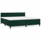 Cumpara ieftin Pat box spring cu saltea, verde inchis, 200x200 cm, catifea