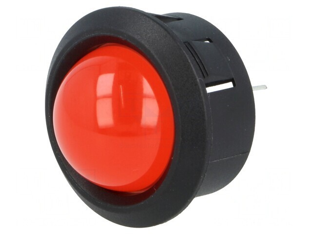Lampă LED Convexă Roșie pentru PCB 25.65mm Plastic
