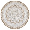 VidaXL Covor din iută &icirc;mpletită cu imprimeu, 210 cm, rotund