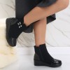 Ghete Dama Imblanite Piele Ecologica Intoarsa Negre Davera, Platforma 5.5cm, Pietre Pretioase, Marimea 36