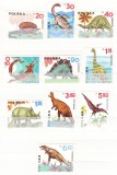 A12 S2 2 - Timbre foarte vechi - Polonia - Animale preistorice - 1965, Fauna, Nestampilat