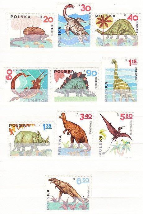 A12 S2 2 - Timbre foarte vechi - Polonia - Animale preistorice - 1965