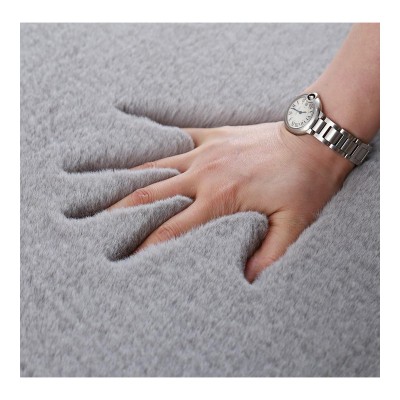 Covor cu blanita Shaggy Heinner, 160 x 230 cm, 2100 g/m2, poliester, spate bumbac, Gri foto
