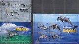 Timbre cu delfini din St. Kitts, Nestampilat