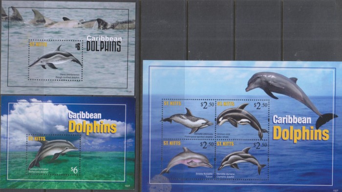 Timbre cu delfini din St. Kitts