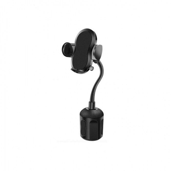 Suport Auto Telefon cu Prindere in Suportul de Pahar 360&deg; - Techsuit (S302) - Black