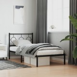 VidaXL Cadru de pat metalic cu tăblie, negru, 90x190 cm 376218