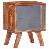 Cumpara ieftin Noptieră, gri, 40x30x50 cm, lemn masiv
