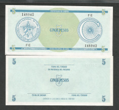 CUBA 5 PESOS 1985 UNC [1] Litera C , P- FX 13 a.1 , necirculata foto