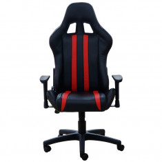 Scaun gaming Spacer Trinity, Imitatie piele, Negru/Rosu