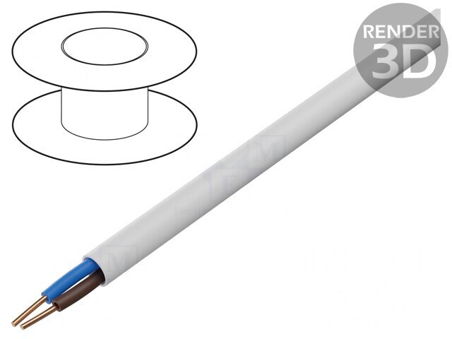 Cablu YDY 2x10mm2 PVC Alb 100m