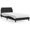 VidaXL Pat cu saltea, negru și alb, 100x200 cm, piele ecologică 3208362