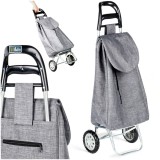 Carucior de piata pliabil, Capacitate 30L, Gri