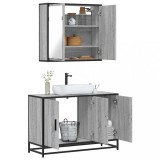 VidaXL Set mobilier de baie, 2 piese, gri sonoma, lemn prelucrat