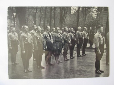 Carte postala(facsimil foto 147x105 mm) lideri nazisti:Hitler,Goring,Goebbels foto