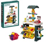 Set de joaca pentru copii supermarket cu lumini si sunete WePro Store, dispozitiv de scanat, casa de marcat cu bani, rafturi, fructe si legume, cantar