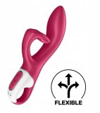 Vibrator Embrace Me 12 Moduri Vibratii USB Silicon Rosu 20.5 cm, Satisfyer