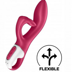 Vibrator Embrace Me 12 Moduri Vibratii USB Silicon Rosu 20.5 cm