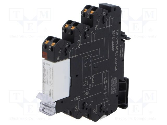 Releu interfaţă SPDT WEIDM&Uuml;LLER 230VAC 16A pentru şină DIN