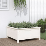 VidaXL Jardinieră de grădină, alb, 82,5x82,5x39 cm, lemn masiv de pin