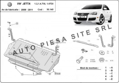 Scut metalic motor VW Jetta 4 IV 1.2 TSI / 1.4 TSI / 1.6TDI fabricat in perioada 2010 - 2011 APS-30,140 foto
