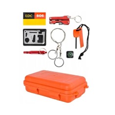 Instrumente multifunctionale de supravietuire in caz de urgenta, 7 in 1 , kit compact pentru camping, drumetii si aventuri in natura