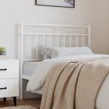 vidaXL Tăblie de pat metalică, alb, 90 cm