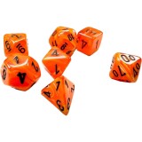 Set 7 Zaruri Chessex Mini Vortex - Portocaliu/Negru