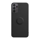 Husa soft liquid compatibila cu samsung galaxy a23 5g, interior cu piele alcantara, 360&Acirc;&deg; inel rotativ cu magnet auto, negru