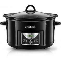 Slow cooker Crock-Pot, 4.7 l, 2 setari gatit, vas de ceramica detasabil, negru