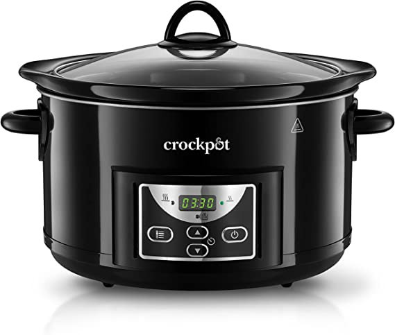 Slow cooker Crock-Pot, 4.7 l, 2 setari gatit, vas de ceramica detasabil, negru