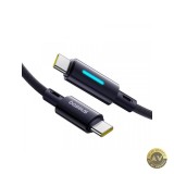 Cablu Date si Incarcare USB-C - USB-C Baseus Lit Button Control 100W 1m Negru P10379000121-00