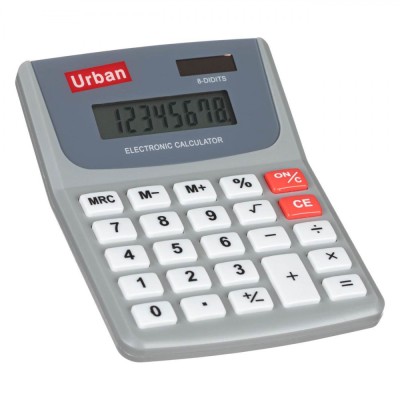 Calculator Electronic Urban 8-Digits, Gri, 9.5x12.5x1cm, Panou Solar Integrat foto