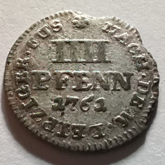 GERMANIA - Brunswick-Lüneburg-Calenberg-Hannover - 4 Pfennig 1761 IWS - Argint