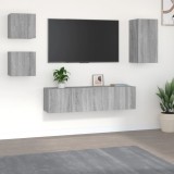 vidaXL Set dulapuri TV, 5 piese, gri sonoma, lemn prelucrat
