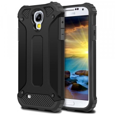 Husa pentru Samsung I9500 Galaxy S4, Techsuit, Hybrid Armor, Neagra foto