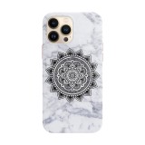 Husa compatibila cu Apple iPhone 14 Pro Max model Marble Mandala, Silicon, TPU, Viceversa, Transparent, Carcasa