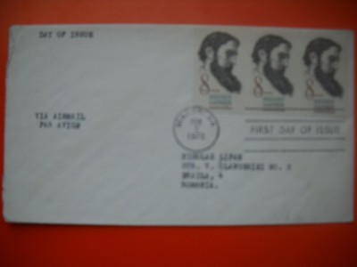HOPCT PLIC S FDC NR 767 SIDNEY LANIER 1972 -SUA -CIRCULAT foto