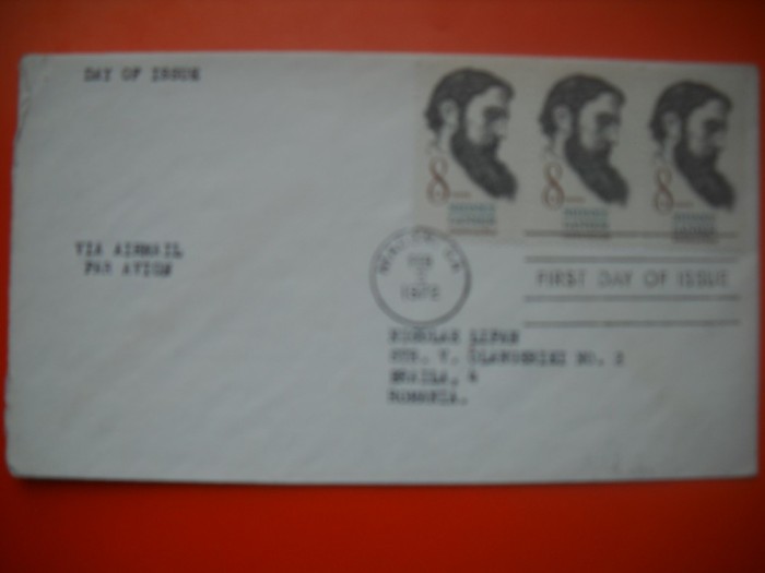 HOPCT PLIC S FDC NR 767 SIDNEY LANIER 1972 -SUA -CIRCULAT