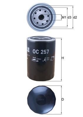 MAHLE OC 257 Filtru ulei foto