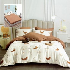 Lenjerie de pat finet 6 piese, cearceaf pat cu elastic, cearceaf pilota 200x230, 2 fete perna 50x70, 2 fete perna 70x70, Extra HF6P282 Relax KipRoom