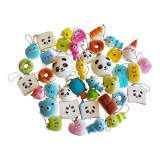 Set 12 Brelocuri Squishy Mix Multicolor, Jucarii Interactive Antistres, Spuma Poliuretanica, Fete/Baieti 3+ ani