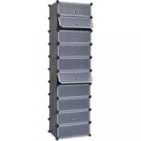 VidaXL Organizator de pantofi interconectat, 10 compartimente, negru