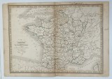HARTA ' FRANCE EN TRENTE DEUX PROVINCES OU GOUVERNEMENS MILITAIRES ' , par C.V. MONIN , 1839